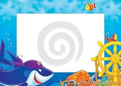 Photo frame â€œPirate Sharkâ€ Stock Photo